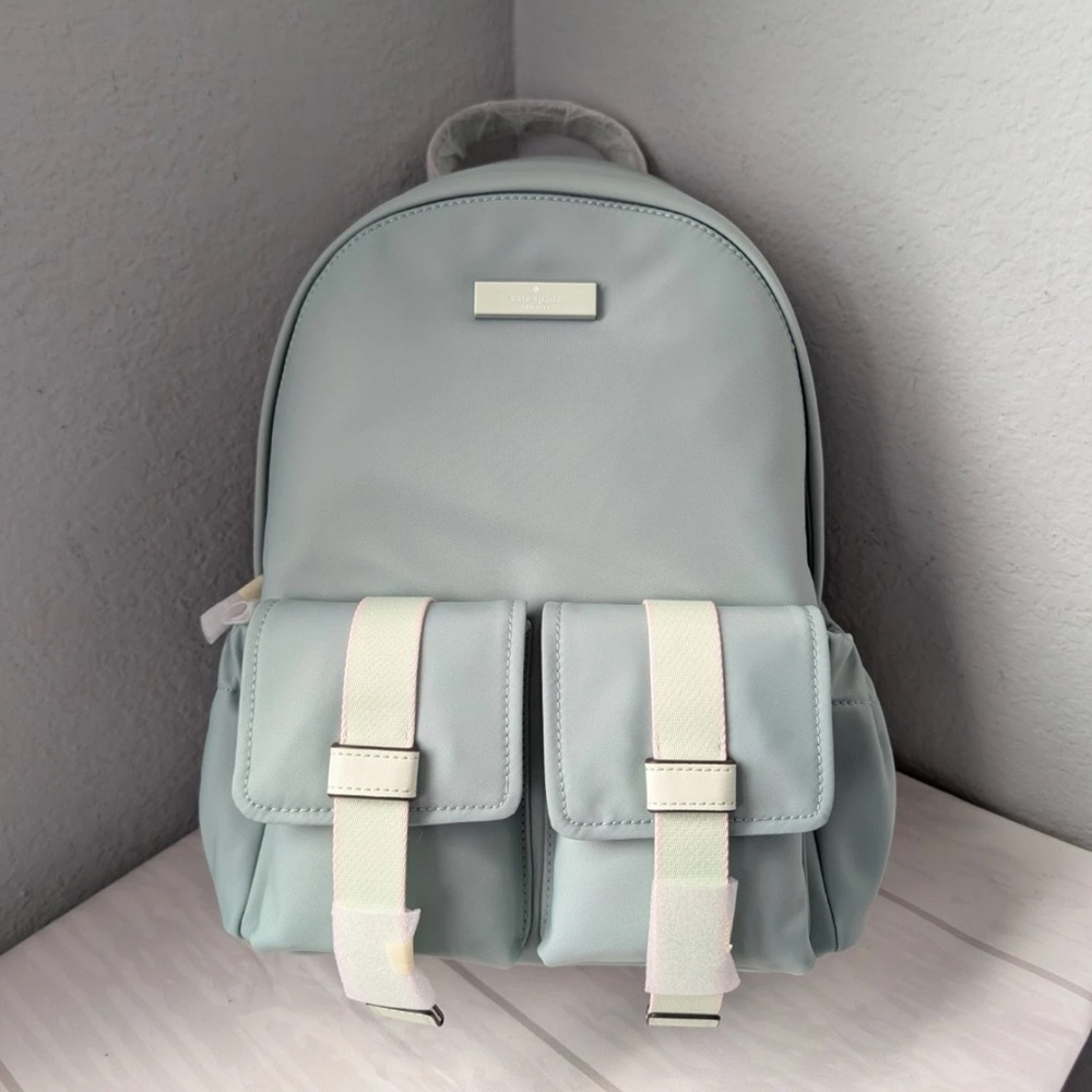 NWT Kate Spade KN667 Carter Medium Cargo Backpack In Aventurine Multi